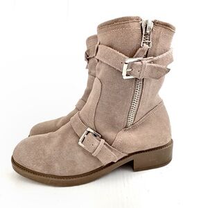 Pour La Victoire Taupe Suede Combat Boots